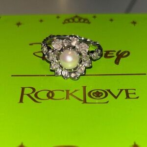 RockLove Disney Princess and the Frog Silver Frog Pearl Ring 9